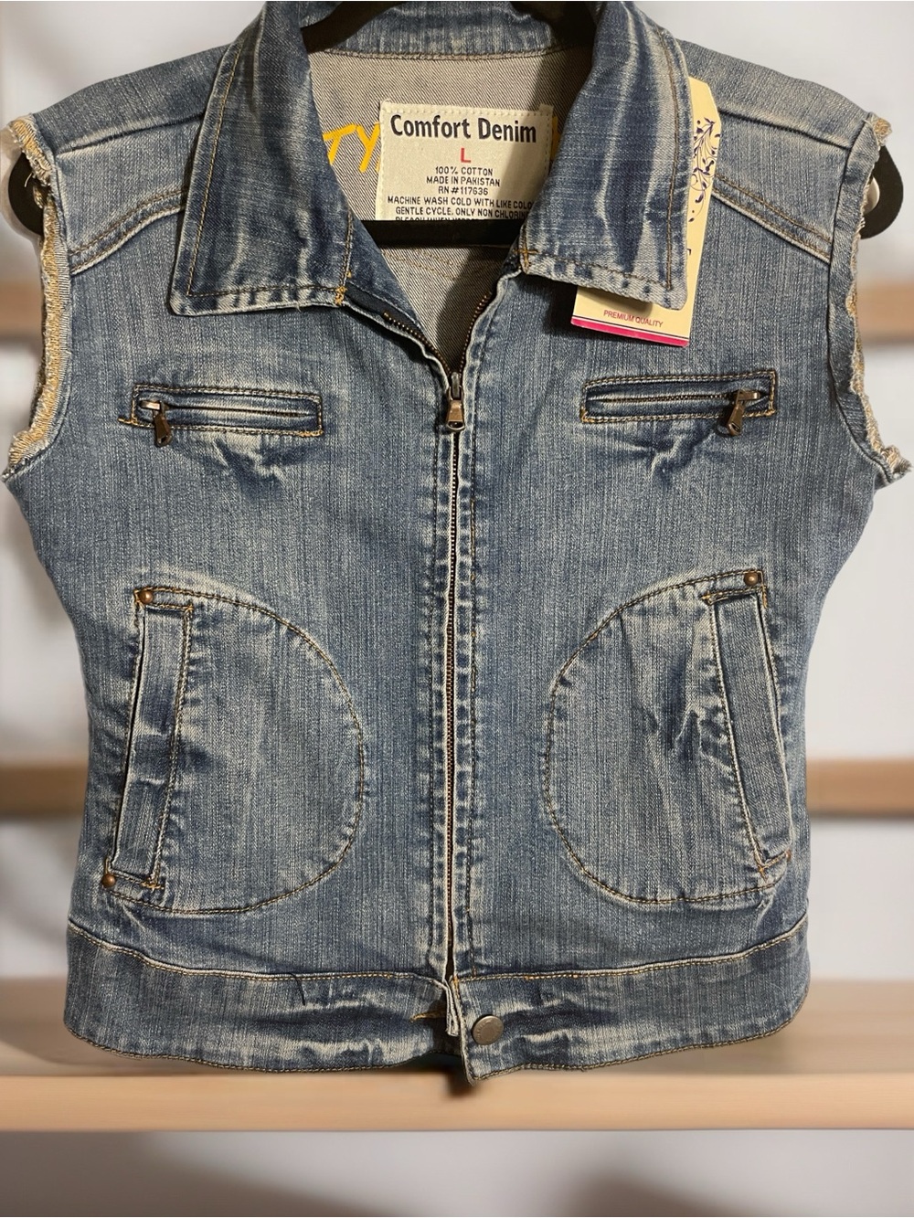 Women's Light Blue Sleeveless Denim Vest